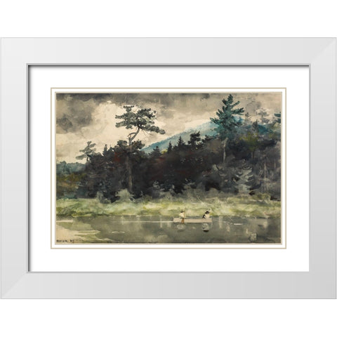 A Fishermans Day White Modern Wood Framed Art Print with Double Matting by Homer, Winslow
