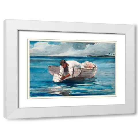 The Water Fan White Modern Wood Framed Art Print with Double Matting by Homer, Winslow