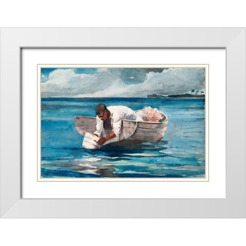 The Water Fan White Modern Wood Framed Art Print with Double Matting by Homer, Winslow