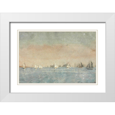 Gloucester Harbor, Fishing Fleet White Modern Wood Framed Art Print with Double Matting by Homer, Winslow