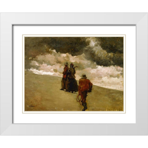 To the Rescue White Modern Wood Framed Art Print with Double Matting by Homer, Winslow