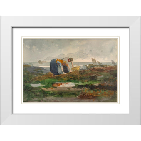 The Mussel Gatherers White Modern Wood Framed Art Print with Double Matting by Homer, Winslow