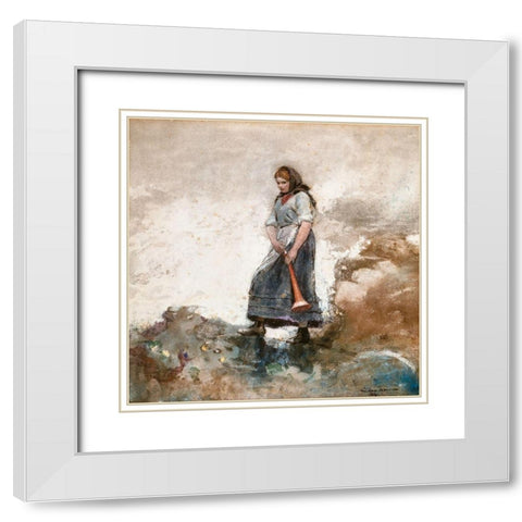 Daughter of the Coast Guard White Modern Wood Framed Art Print with Double Matting by Homer, Winslow