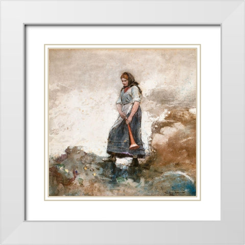 Daughter of the Coast Guard White Modern Wood Framed Art Print with Double Matting by Homer, Winslow
