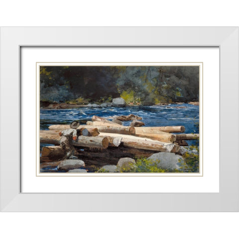 Hudson River White Modern Wood Framed Art Print with Double Matting by Homer, Winslow