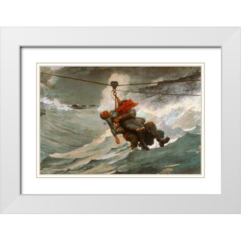 The Life Line White Modern Wood Framed Art Print with Double Matting by Homer, Winslow