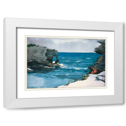 Rocky Shore, Bermuda White Modern Wood Framed Art Print with Double Matting by Homer, Winslow