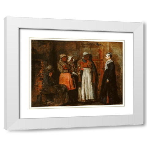 A Visit from the Old Mistress White Modern Wood Framed Art Print with Double Matting by Homer, Winslow