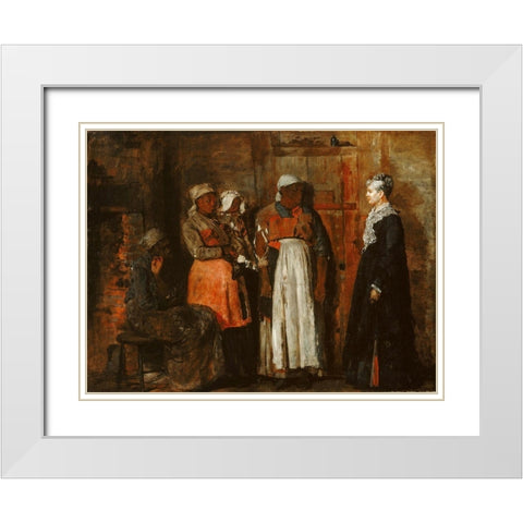 A Visit from the Old Mistress White Modern Wood Framed Art Print with Double Matting by Homer, Winslow