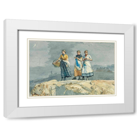 Where are the Boats White Modern Wood Framed Art Print with Double Matting by Homer, Winslow