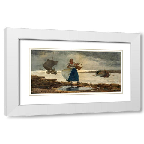 Inside the Bar White Modern Wood Framed Art Print with Double Matting by Homer, Winslow