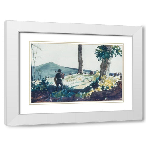 The Pioneer White Modern Wood Framed Art Print with Double Matting by Homer, Winslow