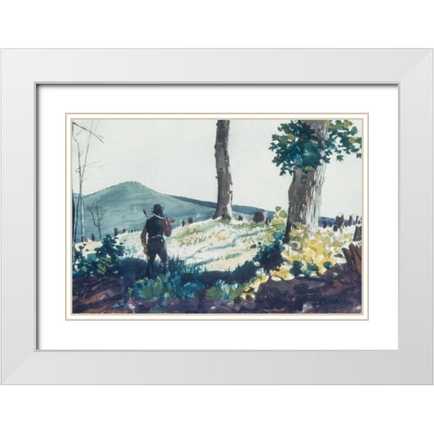 The Pioneer White Modern Wood Framed Art Print with Double Matting by Homer, Winslow
