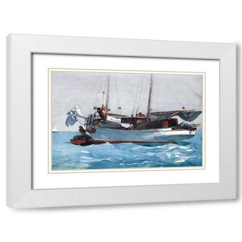 Taking on Wet Provisions White Modern Wood Framed Art Print with Double Matting by Homer, Winslow