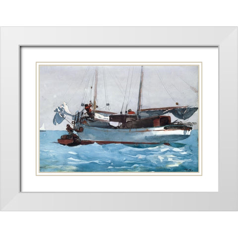 Taking on Wet Provisions White Modern Wood Framed Art Print with Double Matting by Homer, Winslow