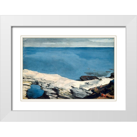Natural Bridge, Bermuda White Modern Wood Framed Art Print with Double Matting by Homer, Winslow