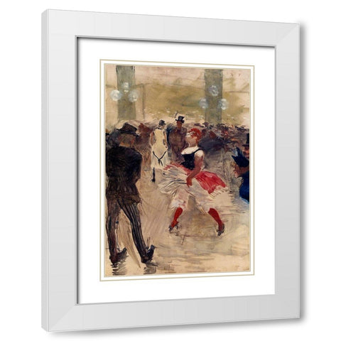 A lElysee Montmartre White Modern Wood Framed Art Print with Double Matting by Toulouse-Lautrec, Henri de