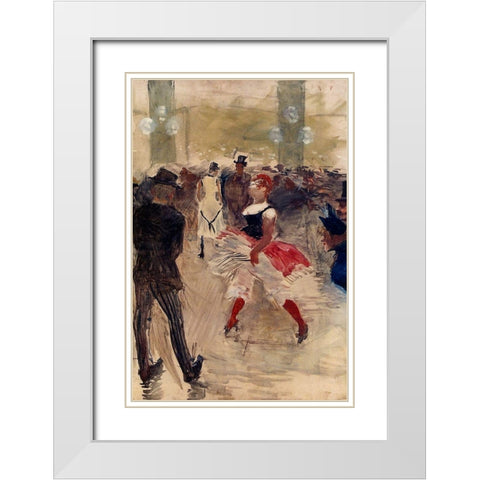 A lElysee Montmartre White Modern Wood Framed Art Print with Double Matting by Toulouse-Lautrec, Henri de