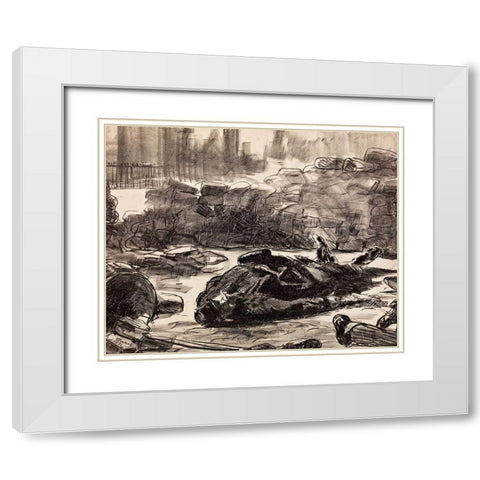 Civil War White Modern Wood Framed Art Print with Double Matting by Manet, Edouard