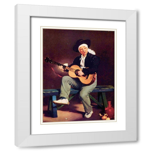 The Spanish singer White Modern Wood Framed Art Print with Double Matting by Manet, Edouard