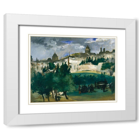 The Funeral White Modern Wood Framed Art Print with Double Matting by Manet, Edouard