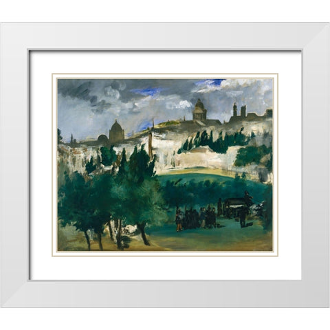 The Funeral White Modern Wood Framed Art Print with Double Matting by Manet, Edouard