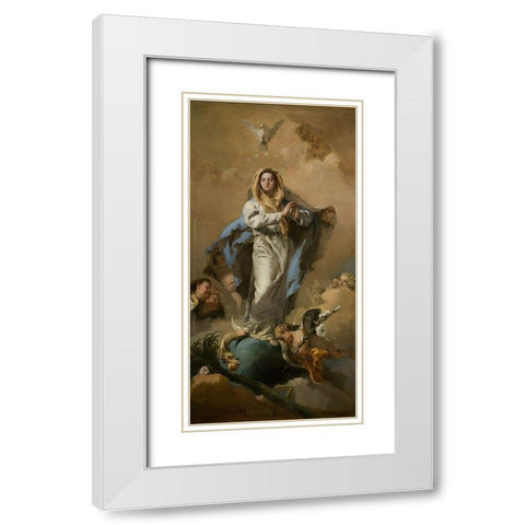 The Immaculate Conception White Modern Wood Framed Art Print with Double Matting by Tiepolo, Giovanni Battista