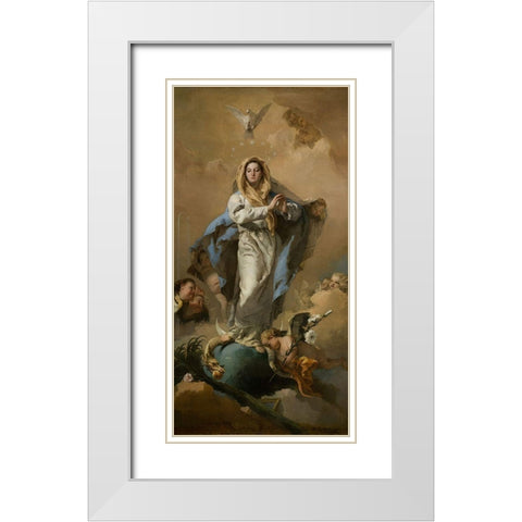 The Immaculate Conception White Modern Wood Framed Art Print with Double Matting by Tiepolo, Giovanni Battista