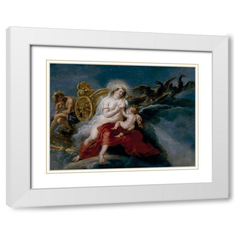 The Origin of the Milky Way White Modern Wood Framed Art Print with Double Matting by Rubens, Peter Paul
