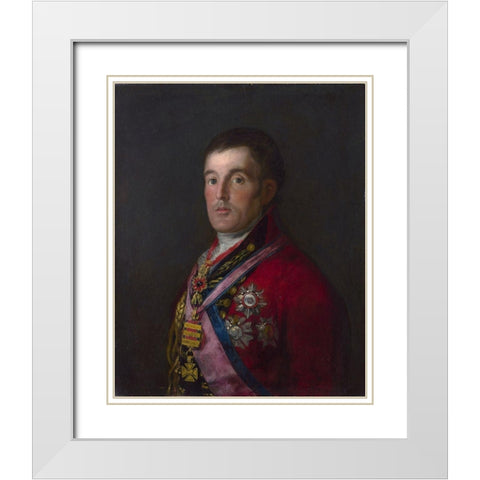 The Duke of Wellington White Modern Wood Framed Art Print with Double Matting by Goya, Francisco