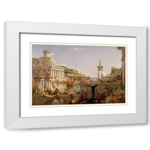 The Consummation The Course of the Empire White Modern Wood Framed Art Print with Double Matting by Cole, Thomas