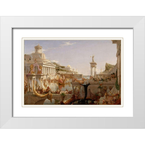 The Consummation The Course of the Empire White Modern Wood Framed Art Print with Double Matting by Cole, Thomas