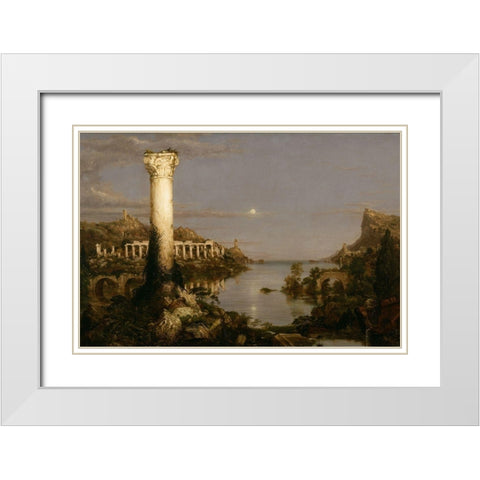 The Course of Empire Desolation White Modern Wood Framed Art Print with Double Matting by Cole, Thomas