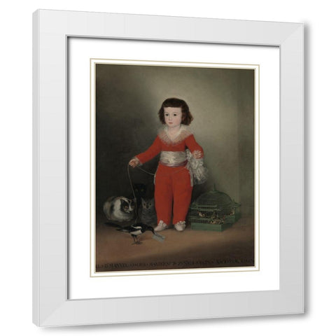 Manuel Osorio Manrique de Zuniga White Modern Wood Framed Art Print with Double Matting by Goya, Francisco