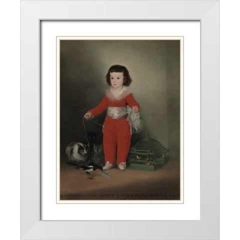 Manuel Osorio Manrique de Zuniga White Modern Wood Framed Art Print with Double Matting by Goya, Francisco
