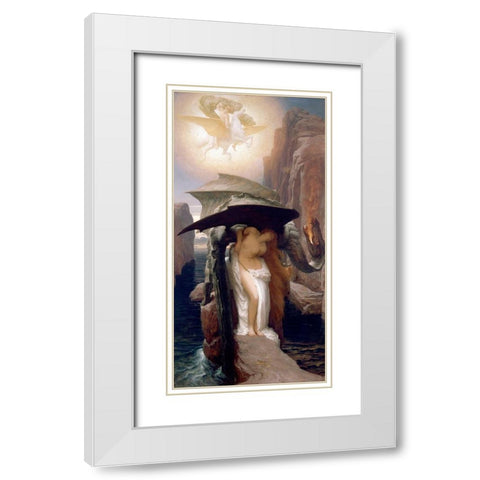 Perseus and Andromeda White Modern Wood Framed Art Print with Double Matting by Leighton, Frederic