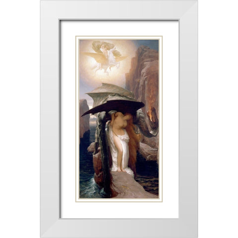 Perseus and Andromeda White Modern Wood Framed Art Print with Double Matting by Leighton, Frederic
