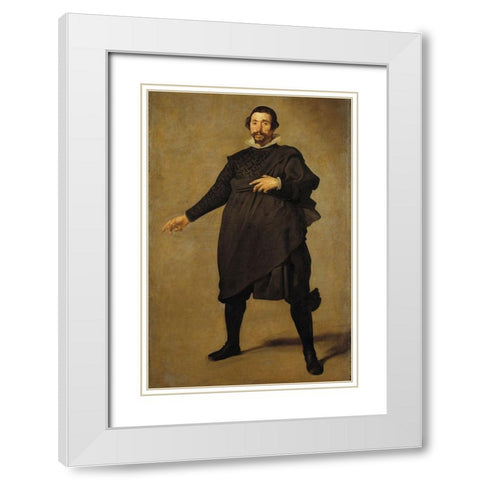 Portrait of Pablo de Valladolid White Modern Wood Framed Art Print with Double Matting by Velazquez, Diego
