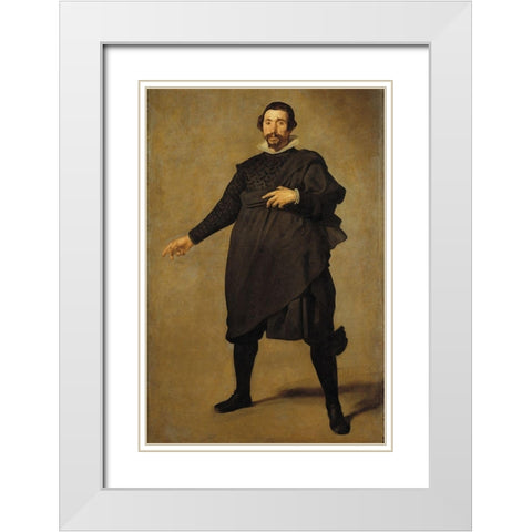 Portrait of Pablo de Valladolid White Modern Wood Framed Art Print with Double Matting by Velazquez, Diego