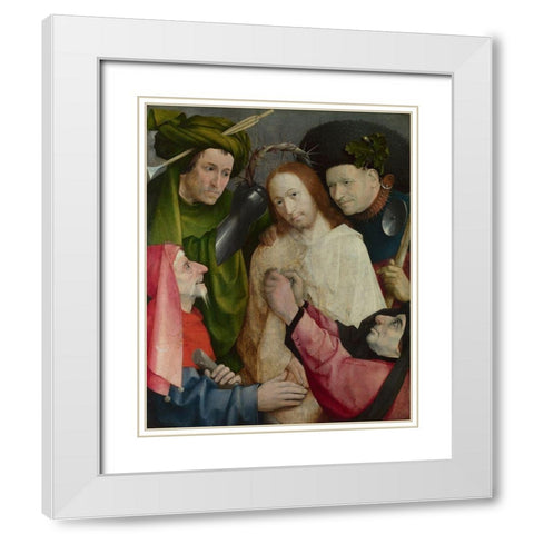 Christ Crowned with Thorns White Modern Wood Framed Art Print with Double Matting by Bosch, Hieronymus