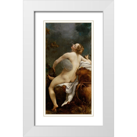 Jupiter and Io White Modern Wood Framed Art Print with Double Matting by Correggio