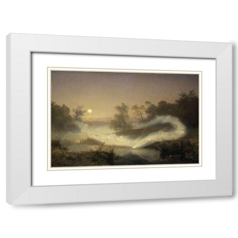Dancing Fairies White Modern Wood Framed Art Print with Double Matting by Malmstrom, August