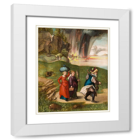 Lots Flight at Haller Madonna White Modern Wood Framed Art Print with Double Matting by Durer, Albrecht