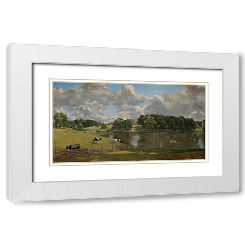 Wivenhoe Park White Modern Wood Framed Art Print with Double Matting by Constable, John