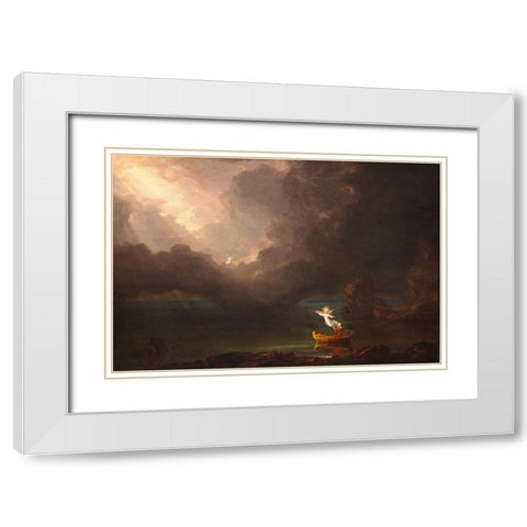 The Voyage of Life Old Age White Modern Wood Framed Art Print with Double Matting by Cole, Thomas