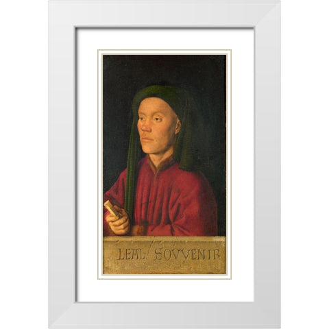 Leal Souvenir White Modern Wood Framed Art Print with Double Matting by van Eyck, Jan