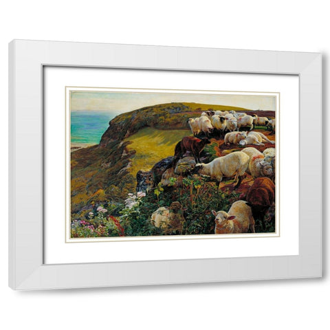 Our English Coasts White Modern Wood Framed Art Print with Double Matting by Hunt, William Holman