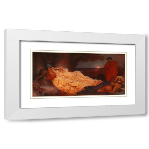 Cymon and Iphigenia White Modern Wood Framed Art Print with Double Matting by Leighton, Frederic
