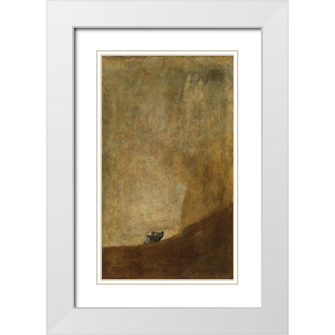 The Dog White Modern Wood Framed Art Print with Double Matting by Goya, Francisco