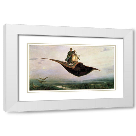 The Flying Carpet at Magic carpet White Modern Wood Framed Art Print with Double Matting by Vasnetsov, Viktor